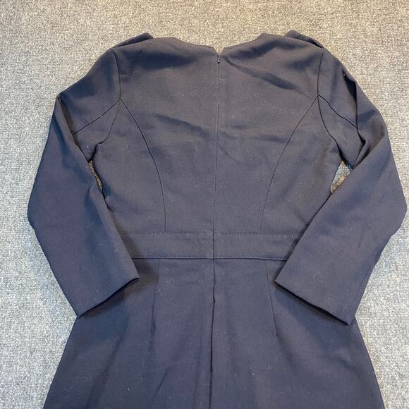 Kocca Navy Blue Structured Classic Knee Length Dress XS Gold Button Military - Picture 6 of 11